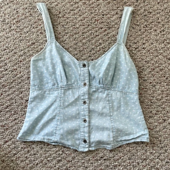 SALE Mimi Chica Button Down Crop corset Tank - Picture 2 of 6
